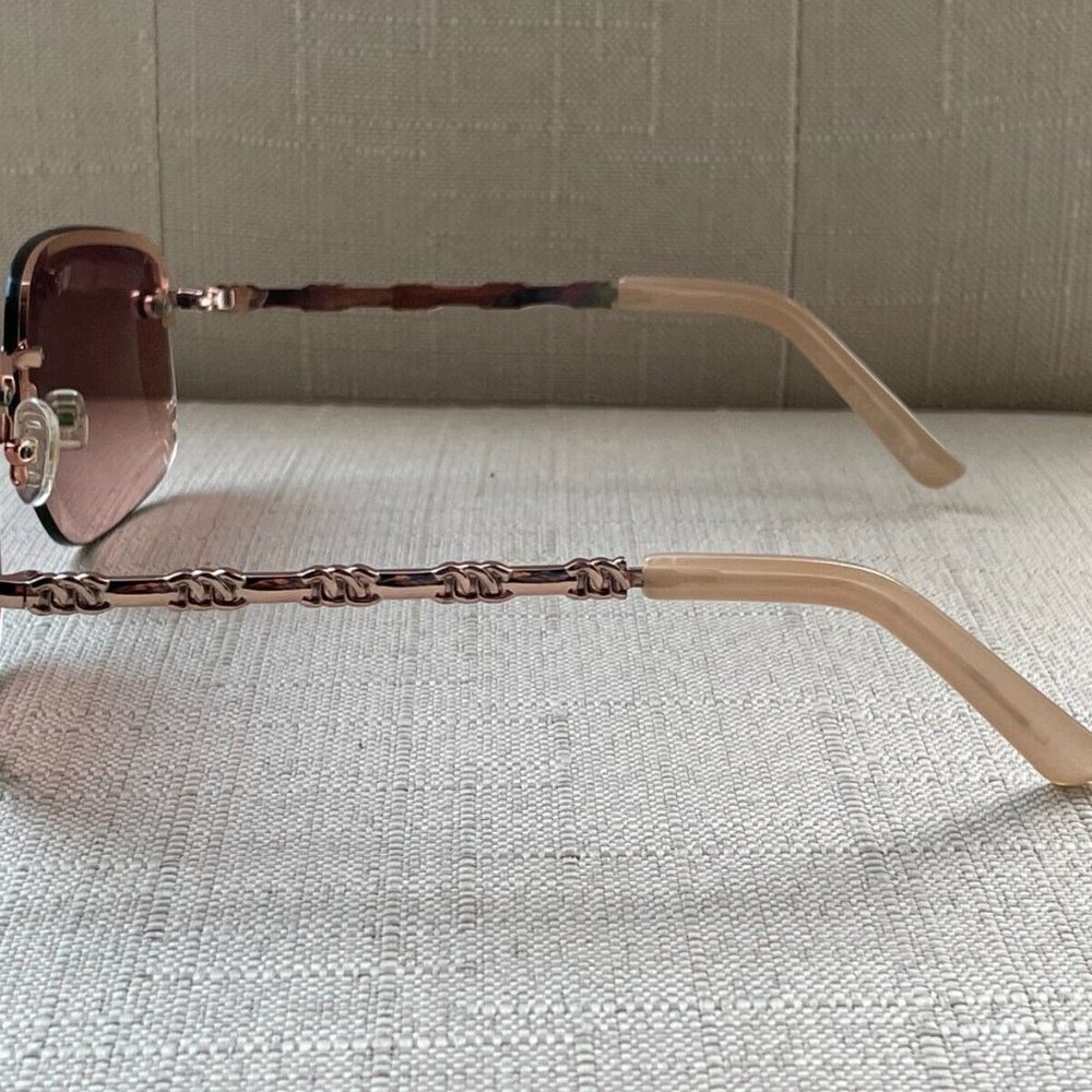 Guess Women Sunglasses GF0388 28T 66[]14 135 Eye Wear Gold Tone Half Rim Shades - Picture 9 of 11